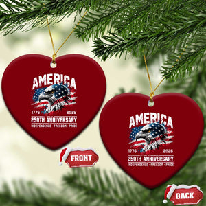 America 250th Anniversary Ceramic Ornament USA Patriotic Eagle 1776 2026 Independence Freedom Pride TS11 Print Your Wear