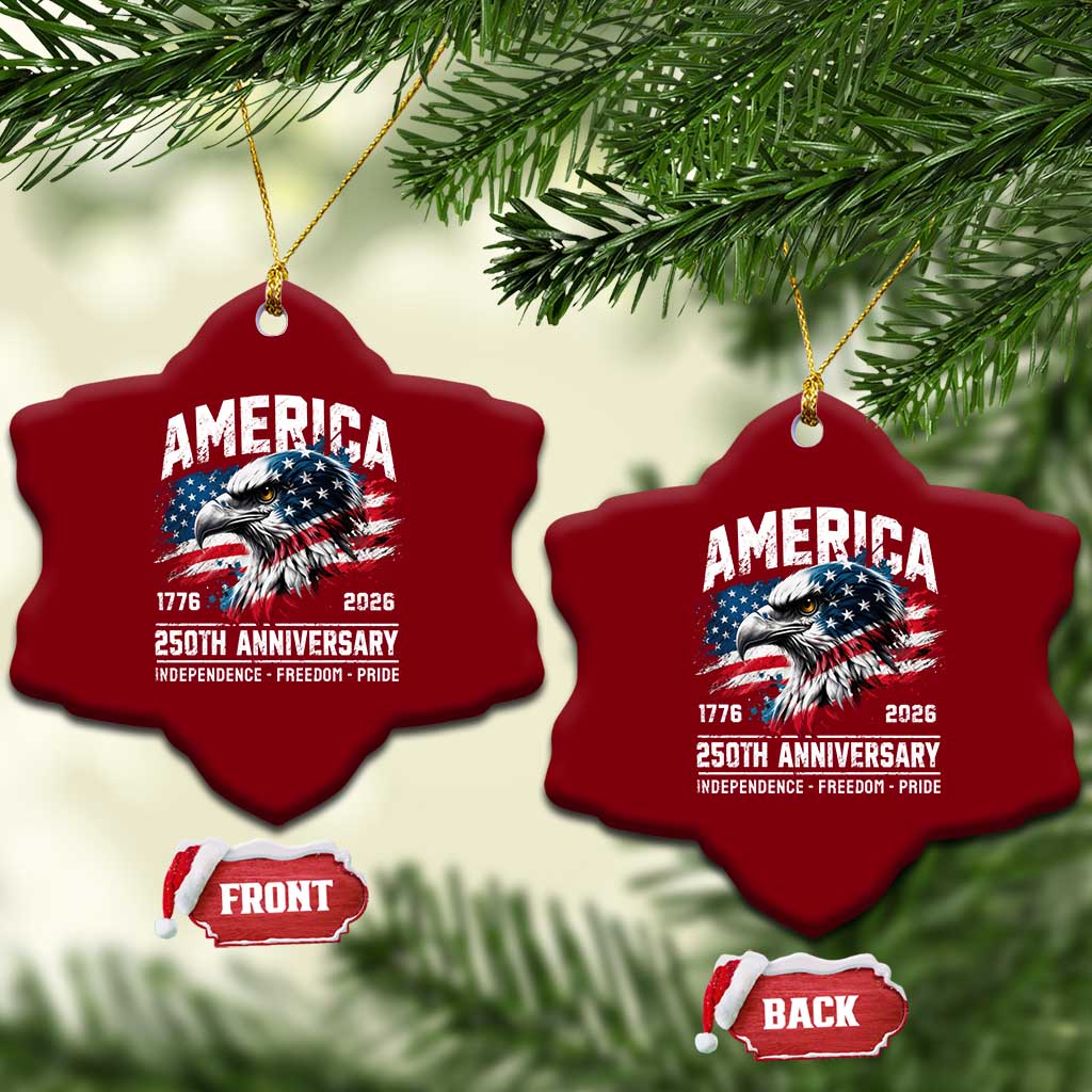 America 250th Anniversary Ceramic Ornament USA Patriotic Eagle 1776 2026 Independence Freedom Pride TS11 Print Your Wear