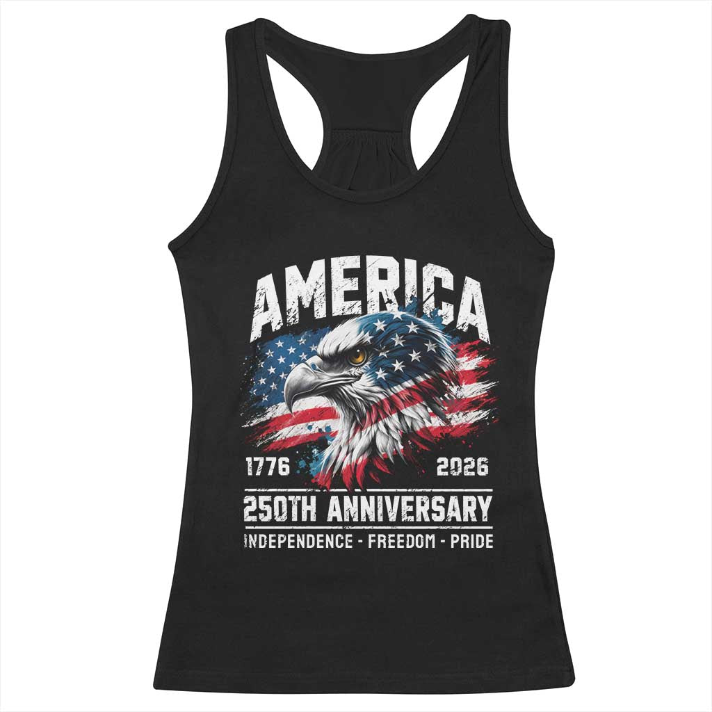 America 250th Anniversary Racerback Tank Top USA Patriotic Eagle 1776 2026 Independence Freedom Pride TS11 Black Print Your Wear