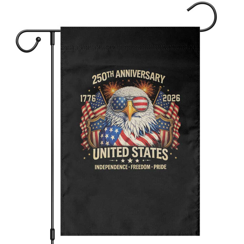 250 Anniversary USA 250th American 250 Years 4th July 2026 Garden Flag TS11 Black Print Your Wear