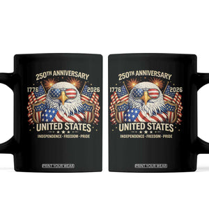 250 Anniversary USA 250th American 250 Years 4th July 2026 Coffee Mug TS11 Black Print Your Wear