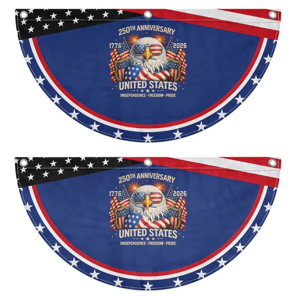 250 Anniversary USA 250th American 250 Years 4th July 2026 Patriotic Fan Flag TS11 2pcs pack Classic Navy Print Your Wear