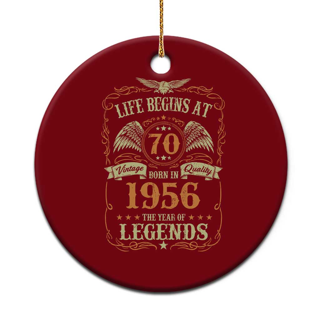 70th Birthday Ceramic Ornament Life Begins At 70 Born In 1956 The Year Of Legends TS11 1pc Red Print Your Wear
