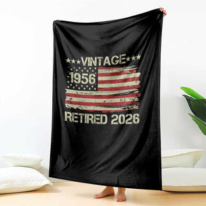70th Birthday Retirement Throw Blanket Vintage 1956 Retired 2026 American Flag TS11 Print Your Wear