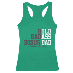 Bold Badass Bonus Dad Racerback Tank Top Old Ass Dad Funny Father's Day Gift TS11 Irish Green Print Your Wear
