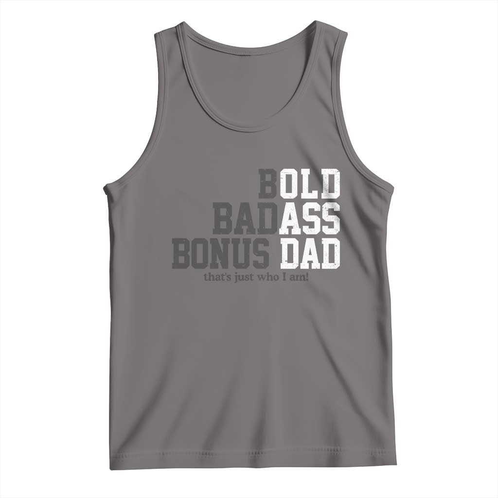 Bold Badass Bonus Dad Tank Top Old Ass Dad Funny Father's Day Gift TS11 Deep Heather Print Your Wear