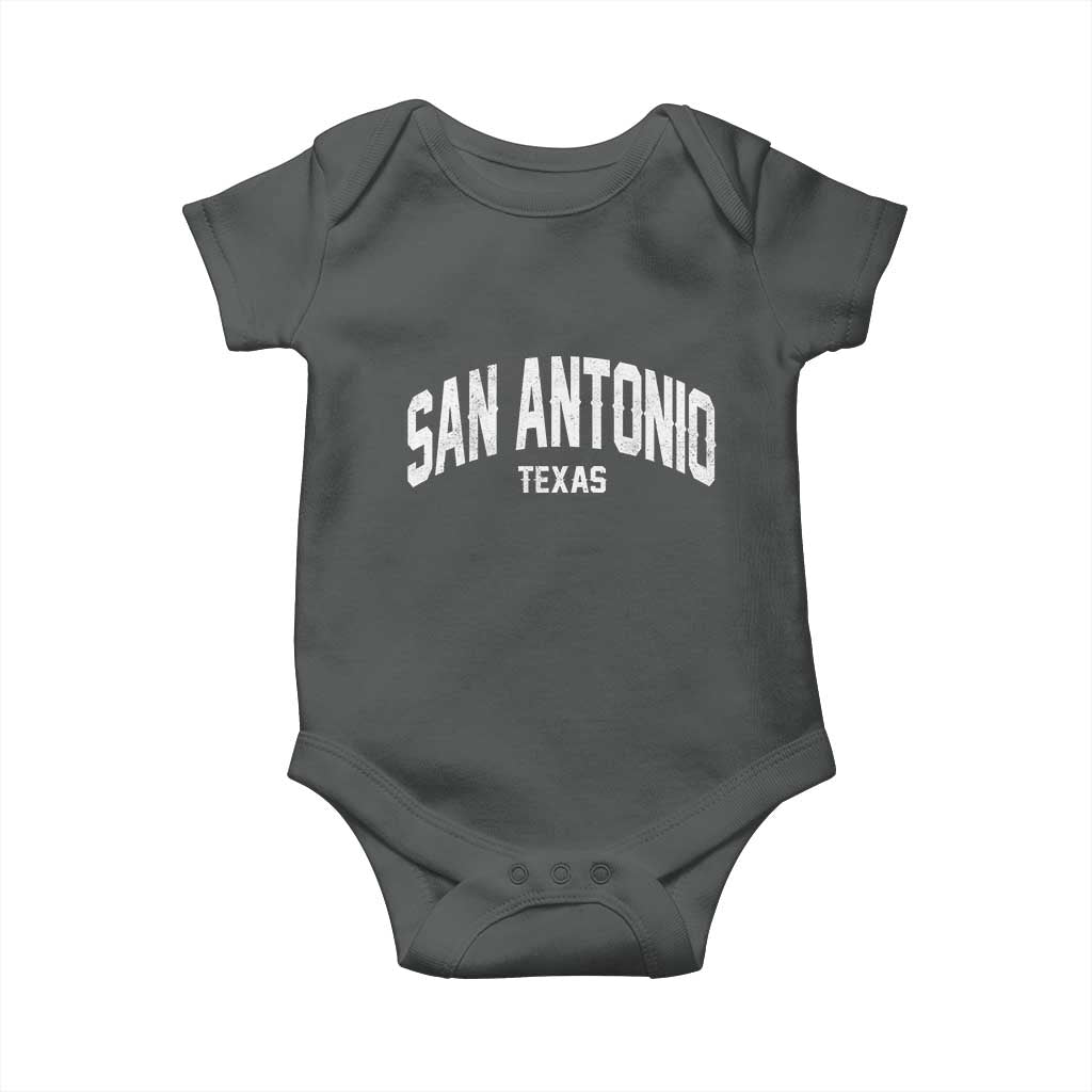 San Antonio Texas TX Vintage Baby Onesie TS11 Dark Heather Print Your Wear