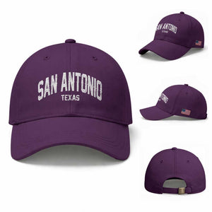 San Antonio Texas TX Vintage Baseball Cap TS11 Baseball Cap Universal Fit Purple Print Your Wear