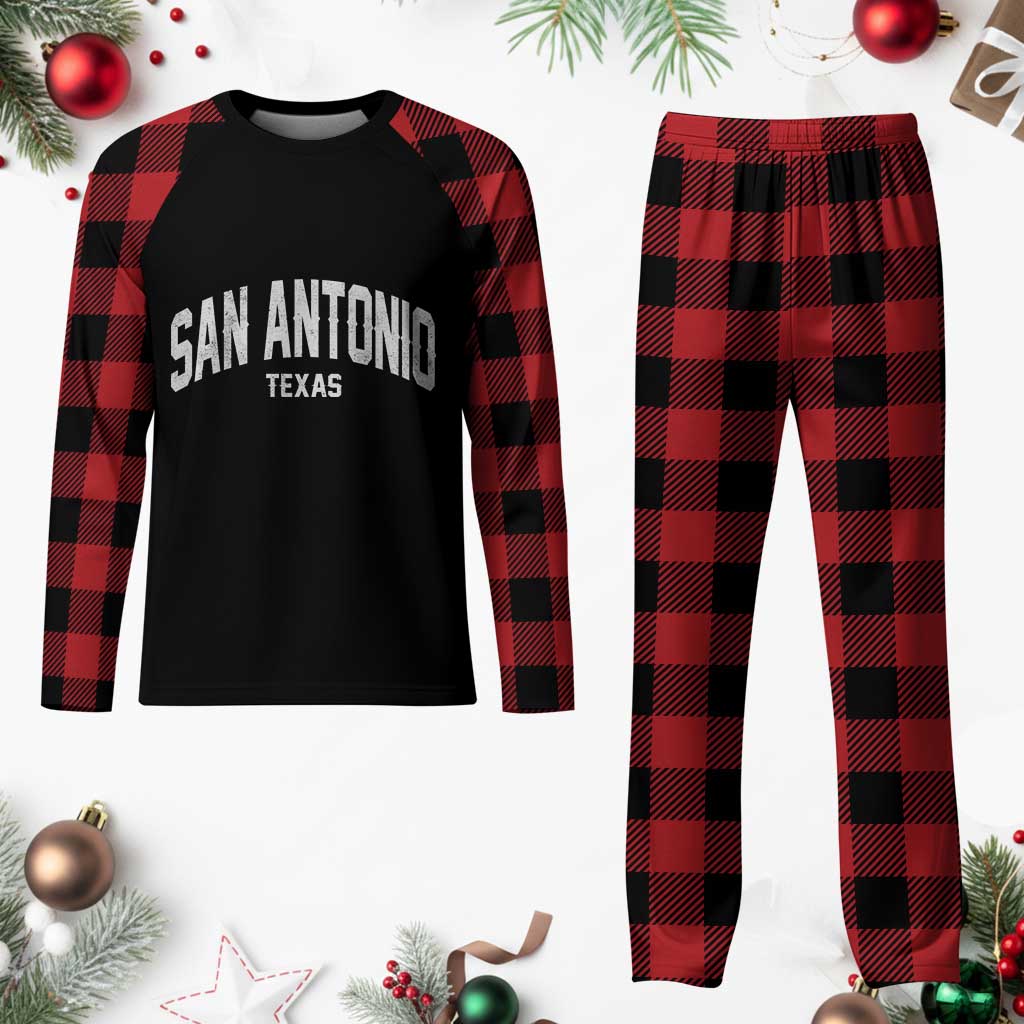 San Antonio Texas TX Vintage Plaid Pajama Set TS11 Buffalo Plaid Print Your Wear