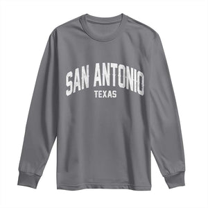 San Antonio Texas TX Vintage Long Sleeve Shirt TS11 Charcoal Print Your Wear