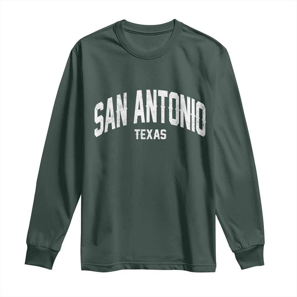 San Antonio Texas TX Vintage Long Sleeve Shirt TS11 Dark Forest Green Print Your Wear