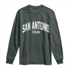 San Antonio Texas TX Vintage Long Sleeve Shirt TS11 Dark Forest Green Print Your Wear