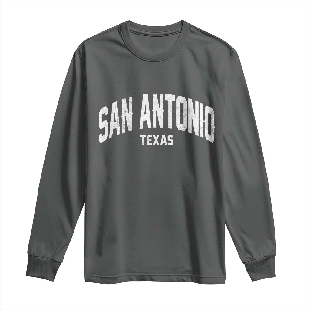 San Antonio Texas TX Vintage Long Sleeve Shirt TS11 Dark Heather Print Your Wear