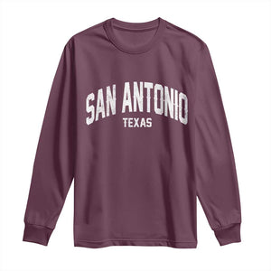 San Antonio Texas TX Vintage Long Sleeve Shirt TS11 Maroon Print Your Wear
