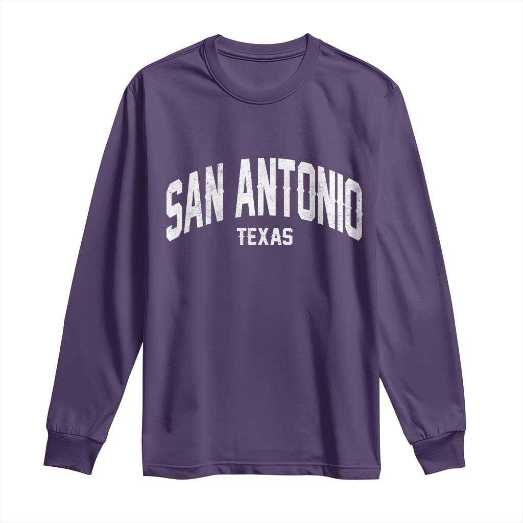 San Antonio Texas TX Vintage Long Sleeve Shirt TS11 Purple Print Your Wear
