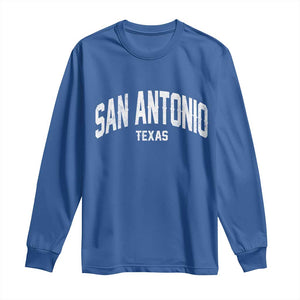 San Antonio Texas TX Vintage Long Sleeve Shirt TS11 Royal Blue Print Your Wear