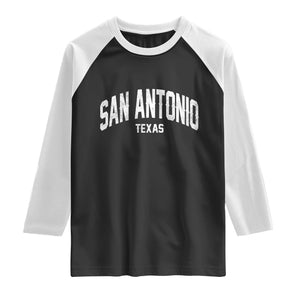 San Antonio Texas TX Vintage Raglan Shirt TS11 Black White Print Your Wear