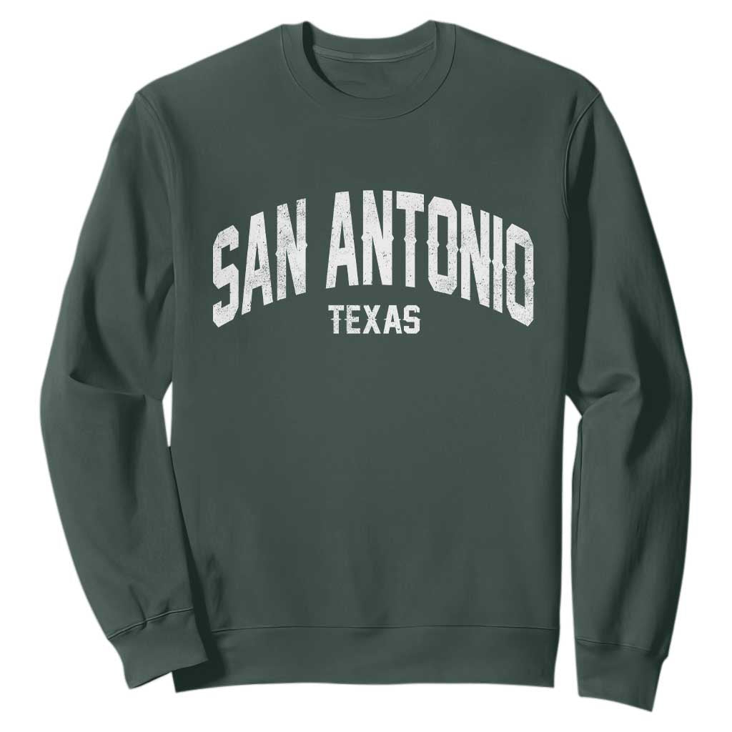 San Antonio Texas TX Vintage Sweatshirt TS11 Dark Forest Green Print Your Wear