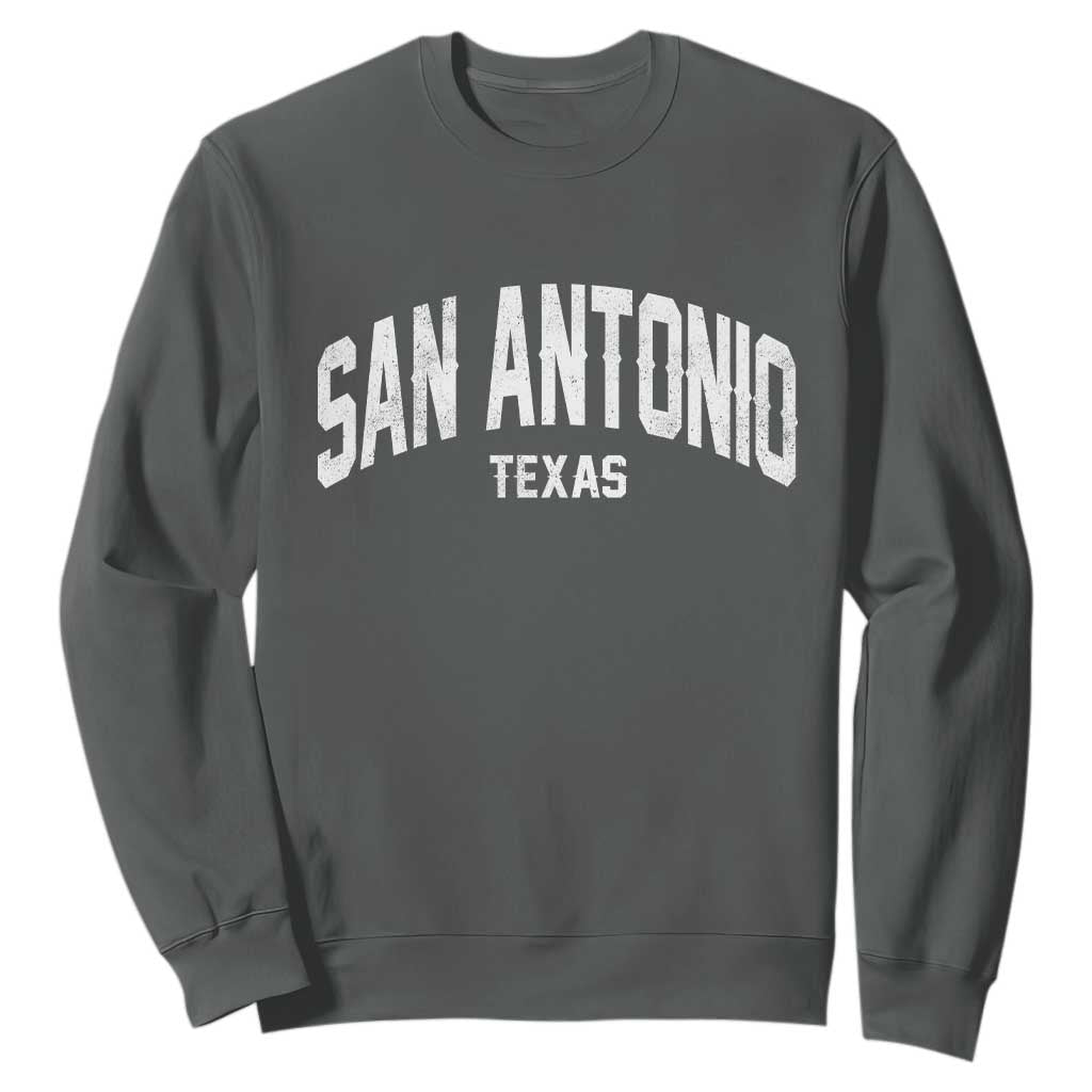 San Antonio Texas TX Vintage Sweatshirt TS11 Dark Heather Print Your Wear