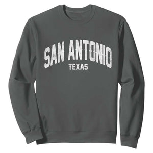 San Antonio Texas TX Vintage Sweatshirt TS11 Dark Heather Print Your Wear