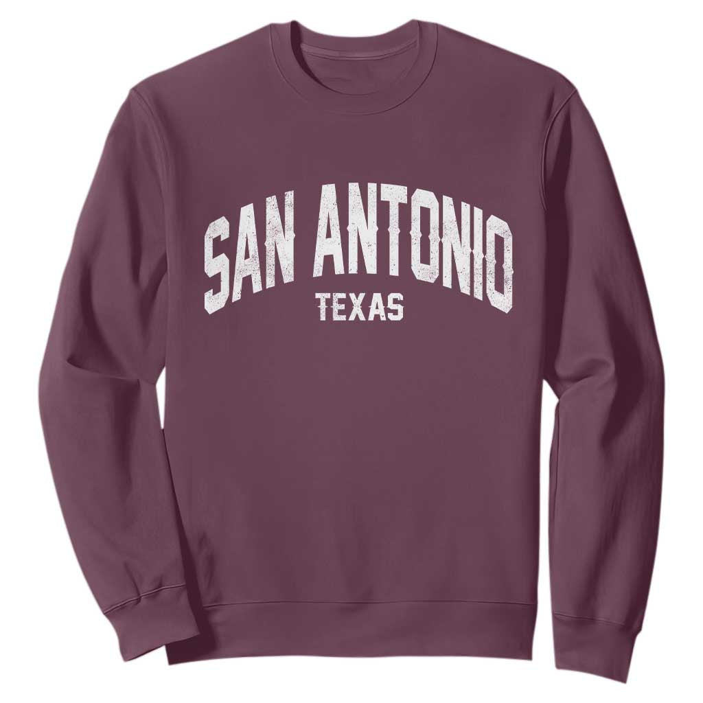 San Antonio Texas TX Vintage Sweatshirt TS11 Maroon Print Your Wear