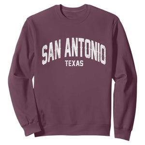 San Antonio Texas TX Vintage Sweatshirt TS11 Maroon Print Your Wear