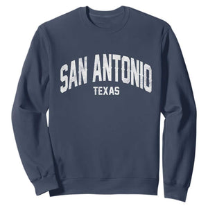 San Antonio Texas TX Vintage Sweatshirt TS11 Navy Print Your Wear