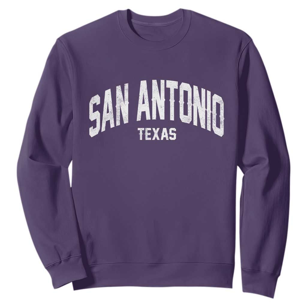 San Antonio Texas TX Vintage Sweatshirt TS11 Purple Print Your Wear
