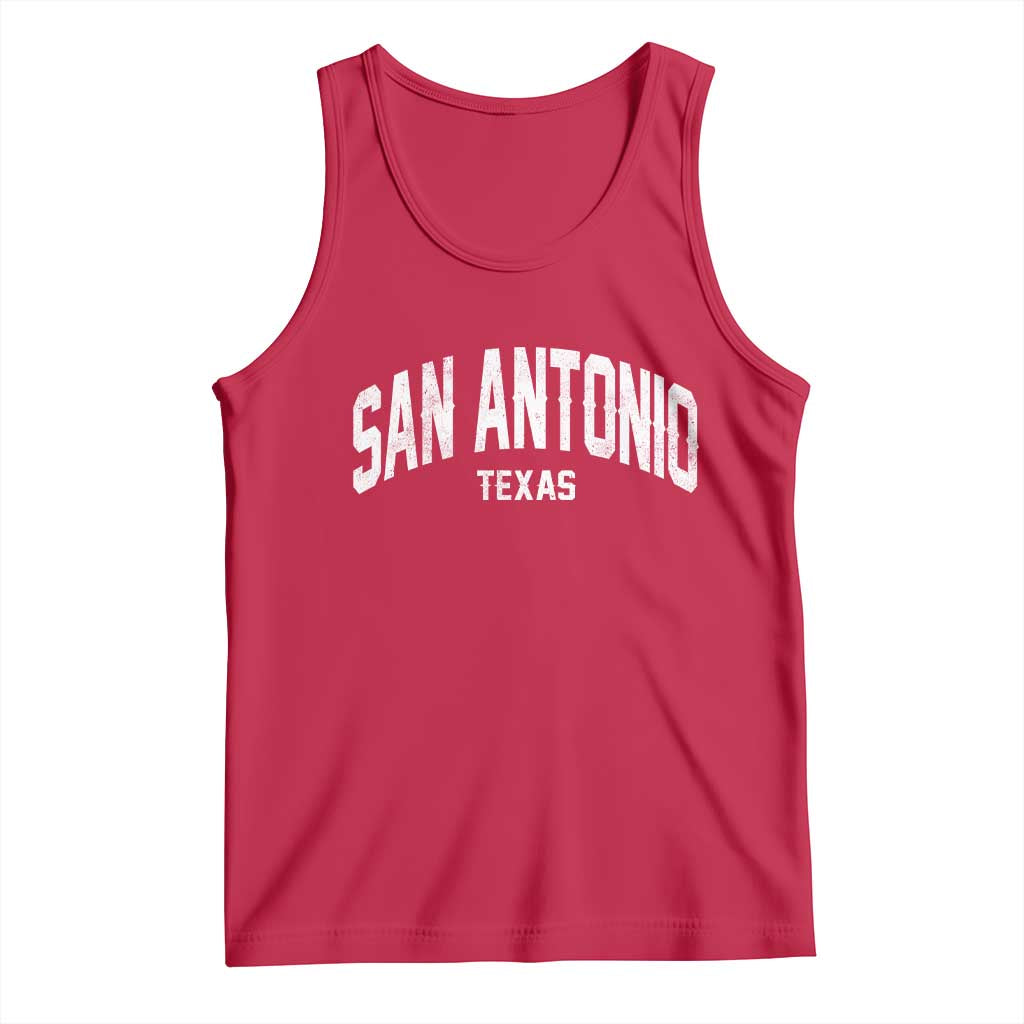 San Antonio Texas TX Vintage Tank Top TS11 Red Print Your Wear