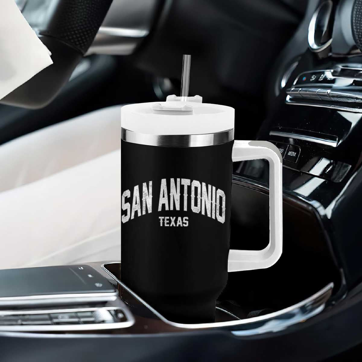 San Antonio Texas TX Vintage Tumbler With Handle TS11 Print Your Wear