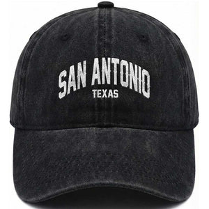San Antonio Texas TX Vintage Washed Cotton Baseball Cap TS11 Print Your Wear