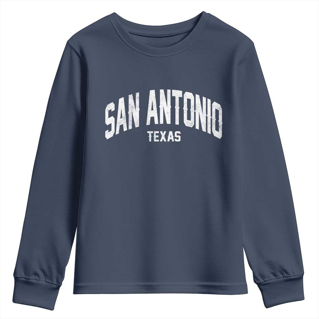 San Antonio Texas TX Vintage Youth Sweatshirt TS11 Navy Print Your Wear