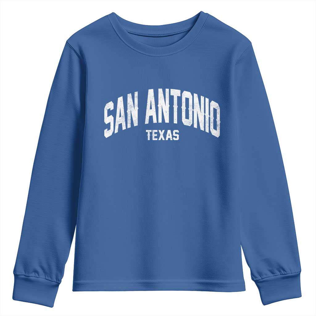 San Antonio Texas TX Vintage Youth Sweatshirt TS11 Royal Blue Print Your Wear