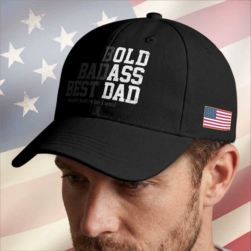 Bold Badass Best Dad Baseball Cap Funny Old Ass Father Gag Gift TS11 Print Your Wear