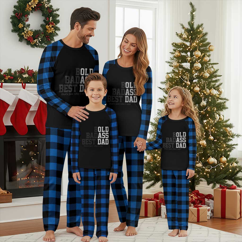 Bold Badass Best Dad Plaid Pajama Set Funny Old Ass Father Gag Gift TS11 Blue Plaid Print Your Wear