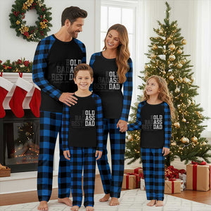Bold Badass Best Dad Plaid Pajama Set Funny Old Ass Father Gag Gift TS11 Blue Plaid Print Your Wear
