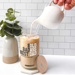 Bold Badass Best Dad Glass Can Funny Old Ass Father Gag Gift TS11 Print Your Wear