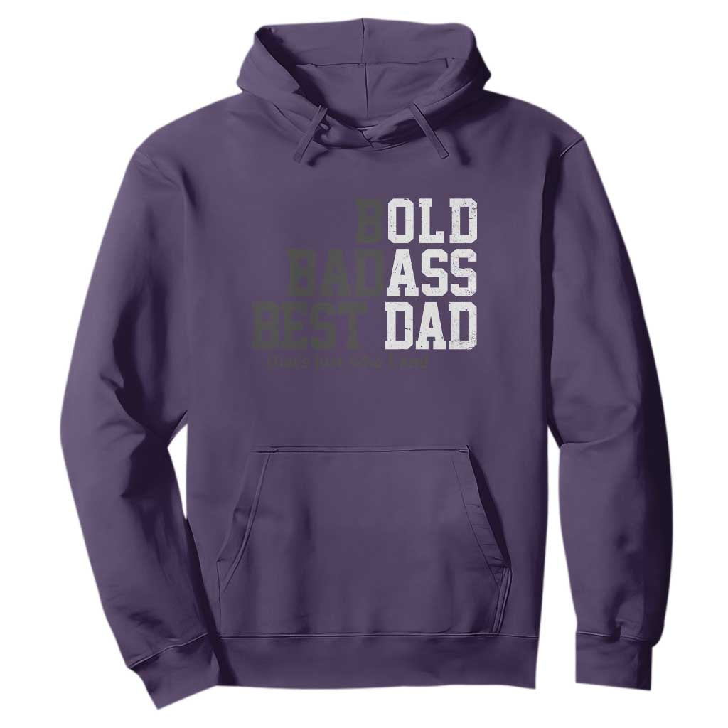 Bold Badass Best Dad Hoodie Funny Old Ass Father Gag Gift TS11 Purple Print Your Wear