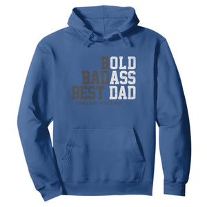 Bold Badass Best Dad Hoodie Funny Old Ass Father Gag Gift TS11 Royal Blue Print Your Wear