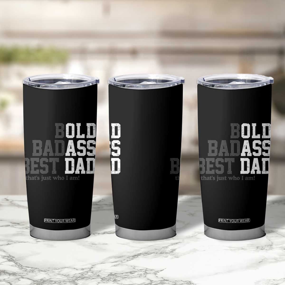 Bold Badass Best Dad Tumbler Cup Funny Old Ass Father Gag Gift TS11 Print Your Wear