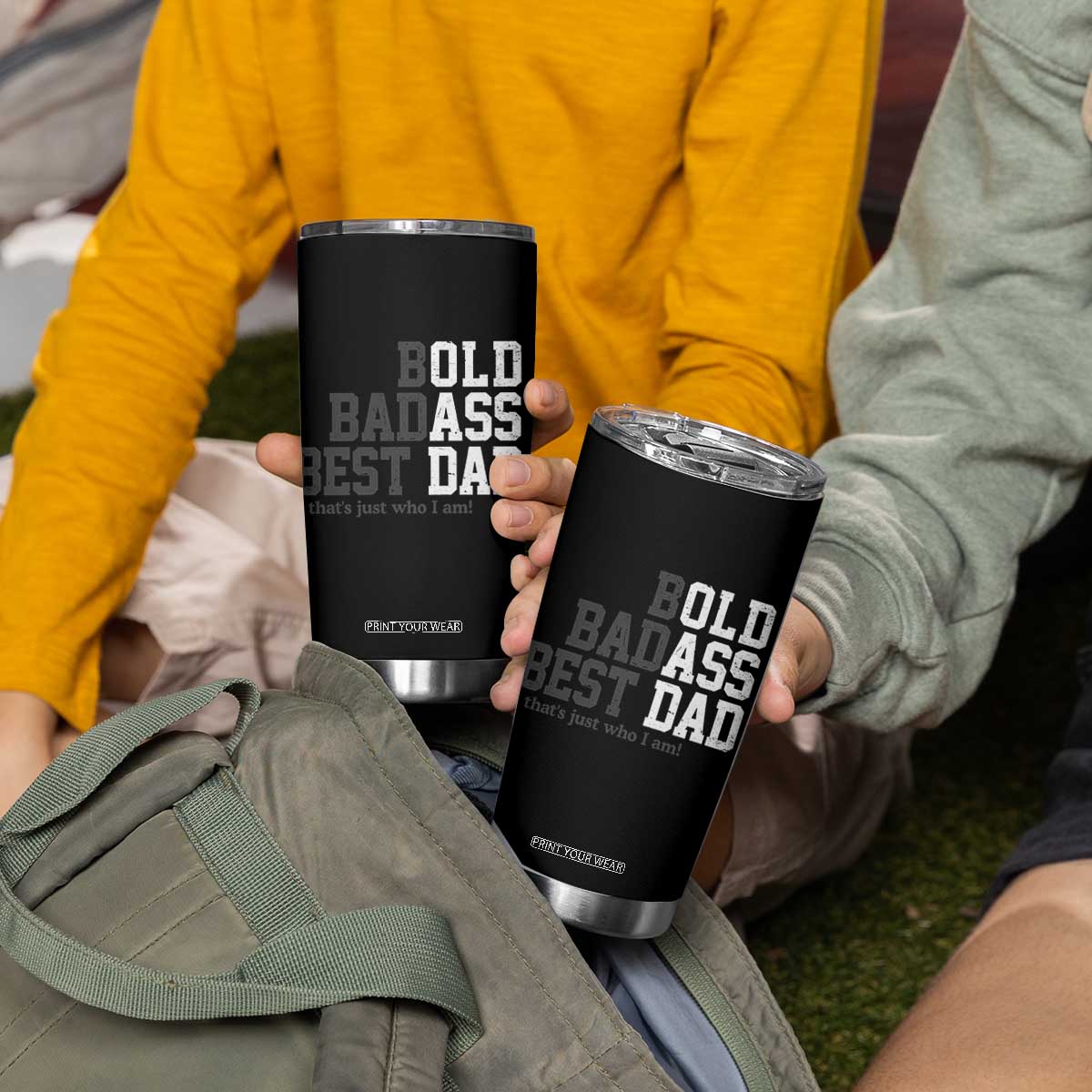 Bold Badass Best Dad Tumbler Cup Funny Old Ass Father Gag Gift TS11 Print Your Wear
