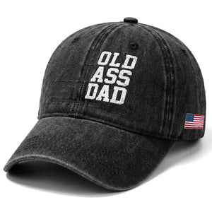 Bold Badass Best Dad Washed Cotton Baseball Cap Funny Old Ass Father Gag Gift TS11 Print Your Wear