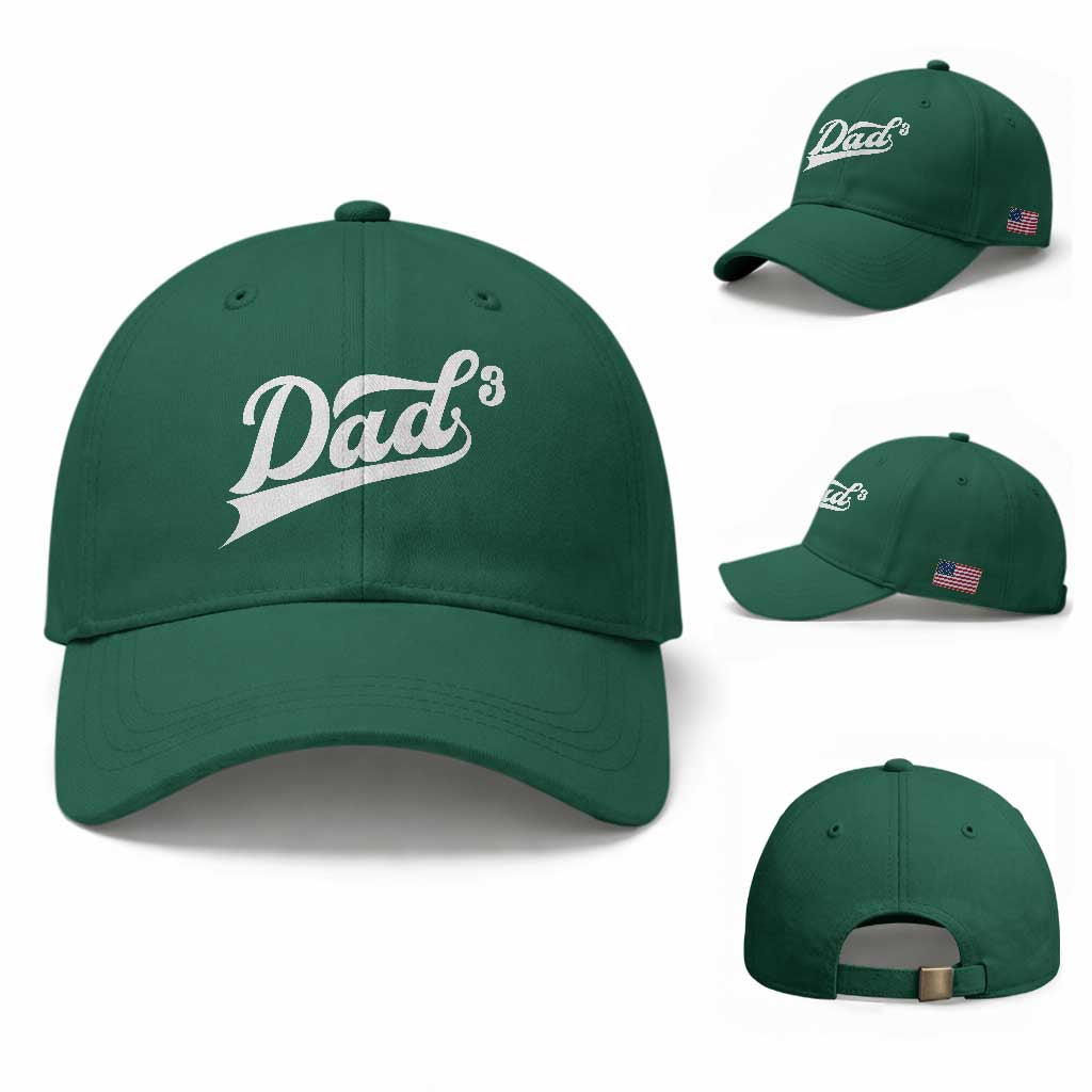 Dad Of Three Baseball Cap Funny Daddy 3 Promoted for The Second Time TS11 Baseball Cap Universal Fit Irish Green Print Your Wear