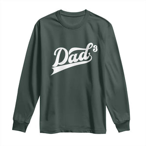 Dad Of Three Long Sleeve Shirt Funny Daddy 3 Promoted for The Second Time TS11 Dark Forest Green Print Your Wear