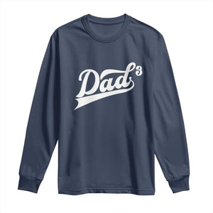 Dad Of Three Long Sleeve Shirt Funny Daddy 3 Promoted for The Second Time TS11 Navy Print Your Wear
