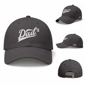Dad Of Two Baseball Cap Funny Daddy 2 Promoted for The Second Time TS11 Baseball Cap Universal Fit Dark Gray Print Your Wear