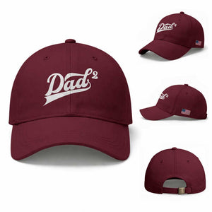 Dad Of Two Baseball Cap Funny Daddy 2 Promoted for The Second Time TS11 Baseball Cap Universal Fit Maroon Print Your Wear