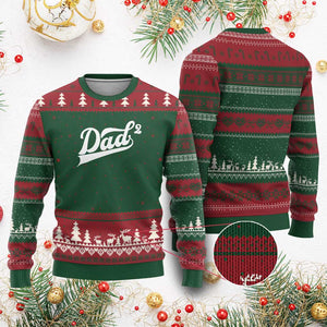 Dad Of Two Ugly Christmas Sweater Funny Daddy 2 Promoted for The Second Time TS11 Red Green Print Your Wear