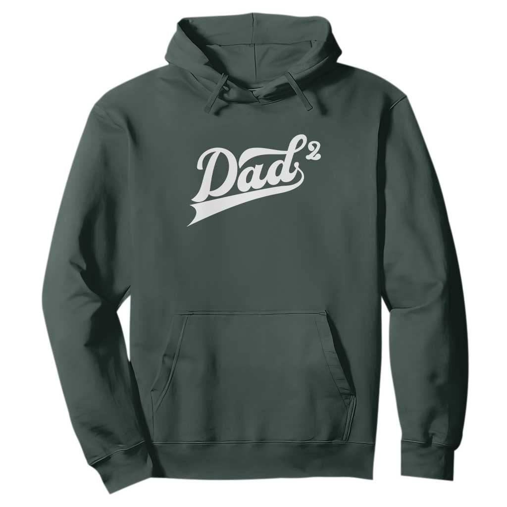 Dad Of Two Hoodie Funny Daddy 2 Promoted for The Second Time TS11 Dark Forest Green Print Your Wear