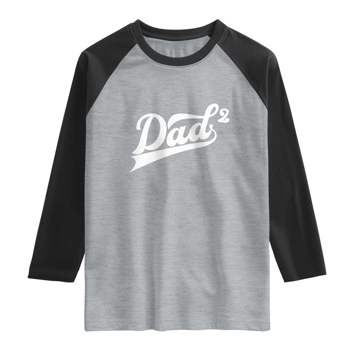 Dad Of Two Raglan Shirt Funny Daddy 2 Promoted for The Second Time TS11 Heather Gray Black Print Your Wear